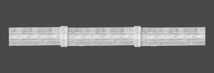 Záclonová řasící páska, stuha 3.25.150.3, jeden sklad, řasení 1:1,5, průhledná, šířka 2,5cm (v metráži)