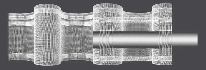 Záclonová řasící páska, stuha TZ28/P-200 obojživelník, tužkové sklady, řasení 1:2 nebo navlečení na tyč, transparentní, šířka 10cm (v metráži)