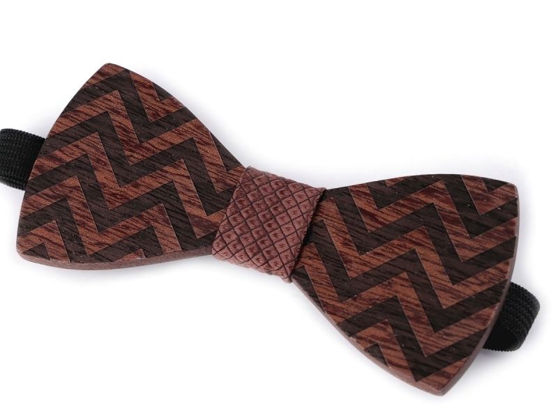 Dřevěný motýlek pánský 770144/17, přírodní vzorovaný, hnědý / hnědá