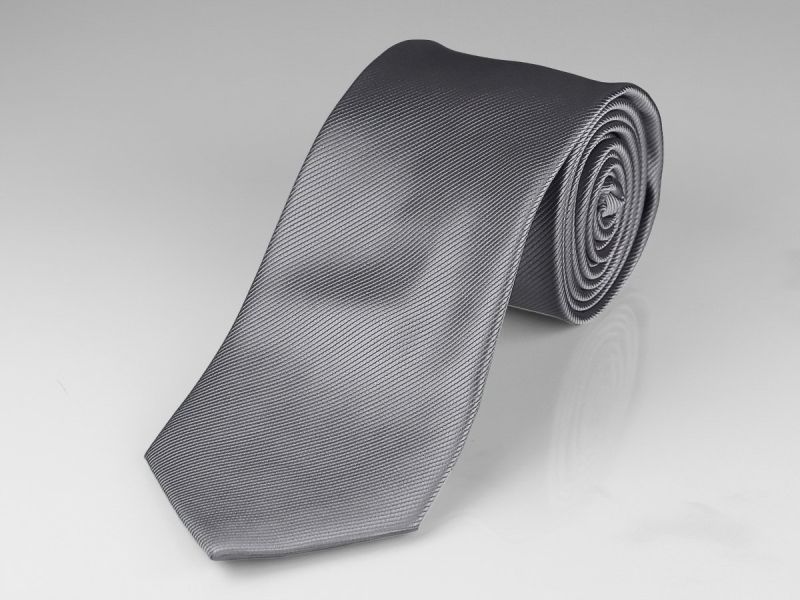 Kravata pánská AMJ, jednobarevná KU0018, středně šedá