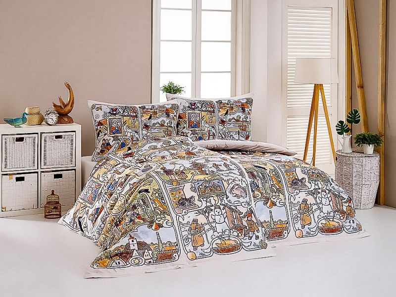 Povlečení Matějovský JOSEF LADA ČTYŘI ROČNÍ OBDOBÍ, barevné, bavlna hladká digitál, 140x200cm + 70x90cm