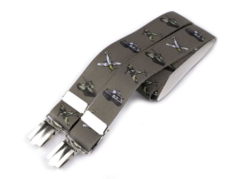 Šle dětské, délka 70cm, šíře 2,5cm, tvar Y, ARMY khaki, 650249/25