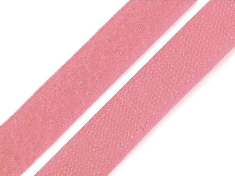 Suchý zip háček + plyš 740843 světle růžový, šířka 2cm (v metráži)