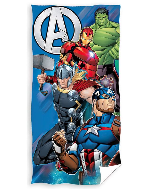 Dětská plážová osuška AVENGERS ENDGAME, modrá, froté, 70x140cm