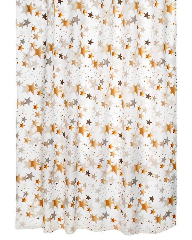 Koupelnový závěs BÉŽOVÉ HVĚZDY 180x200cm