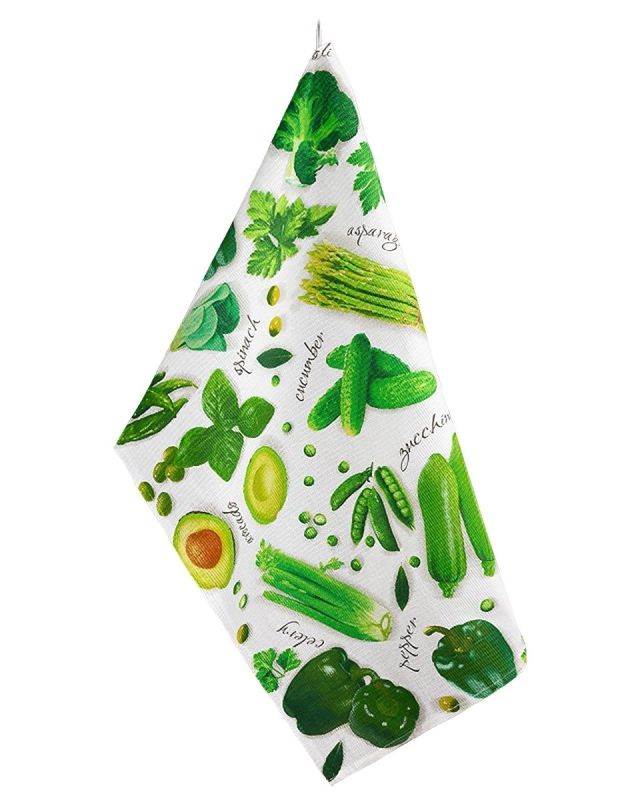 Kuchyňská utěrka vaflová 304 ZELENINA, zelená 1 kus, 50x70cm
