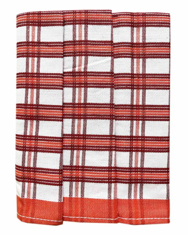 Kuchyňské utěrky EGYPTSKÁ BAVLNA 20, červené střední káro, 3 kusy, 50x70cm