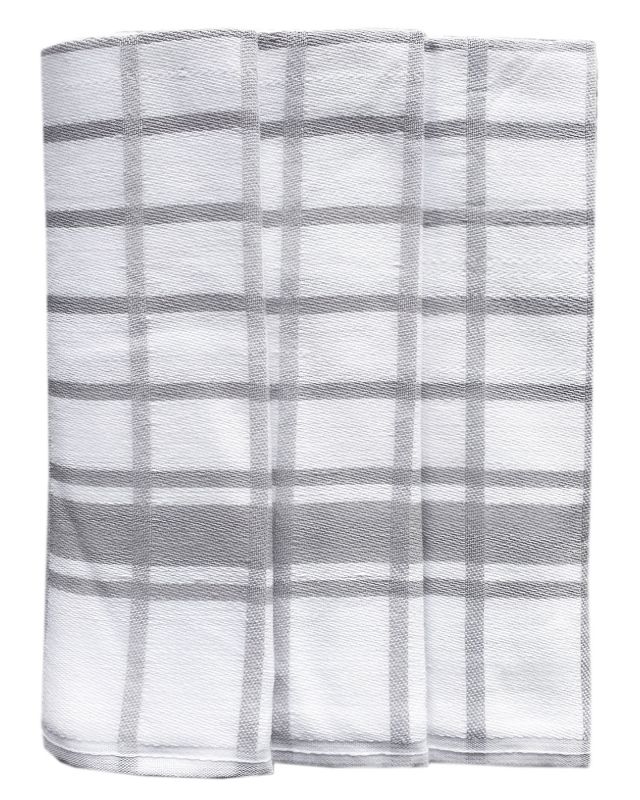 Kuchyňské utěrky EGYPTSKÁ BAVLNA 60b, šedé káro, 3 kusy, 50x70cm