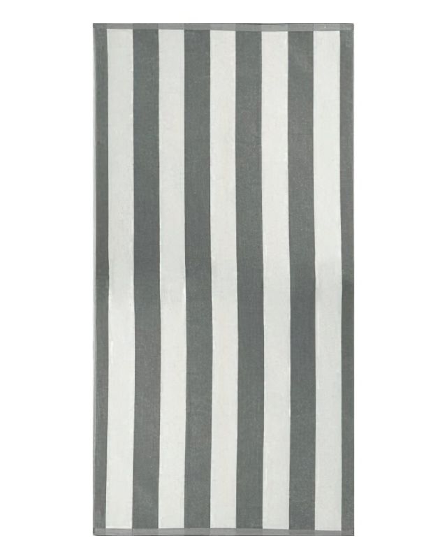 Plážová osuška KABANA, šedé pruhy, froté, 90x170cm