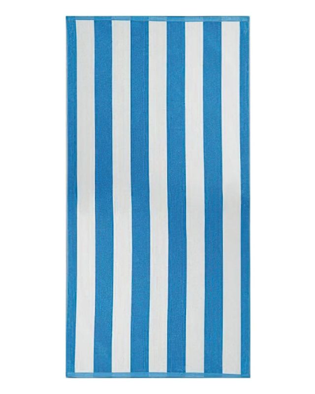 Plážová osuška KABANA, tyrkysově modré pruhy, froté, 90x170cm