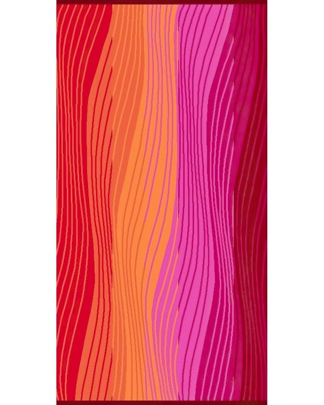 Plážová osuška TROPIC STATICO RED, vlnky, červená, froté, 90x160cm