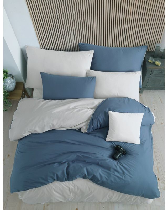 Povlečení COLOR PETROLEJOVO SMETANOVÉ, jednobarevné, bavlna hladká, 140x200cm + 70x90cm 