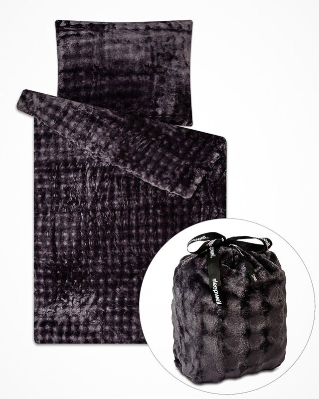 Povlečení OBLÁČKY PMF 025 ANTRACIT jednobarevné, mikroflanel, 140x200cm + 70x90cm