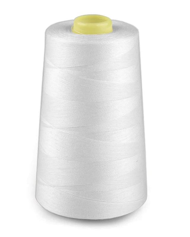 Univerzální poylesterová oděvní nit NTF pro overlocky/průmyslové/klasické šicí stroje, 502 bílá, návin 5000yd (4572m)