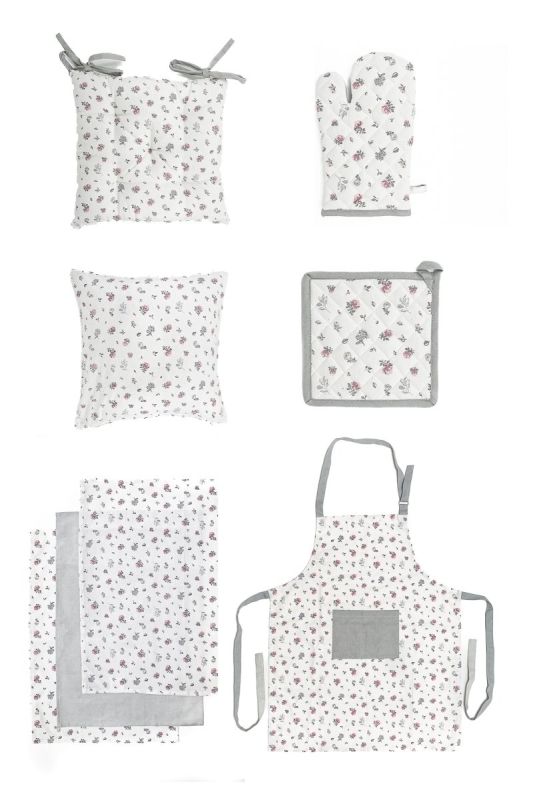 Kuchyňský set KYTKY QK růžovo-šedá (více možností)