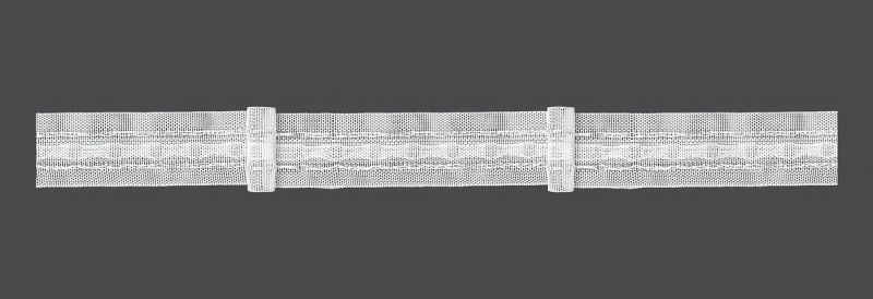 Záclonová řasící páska, stuha 3.25.150.3, jeden sklad, řasení 1:1,5, průhledná, šířka 2,5cm (v metráži)