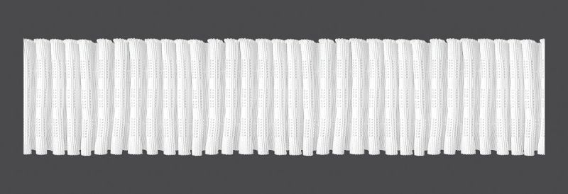Záclonová řasící páska, stuha F1, univerzální řasení, bílá, tužší, šířka 6cm (v metráži)