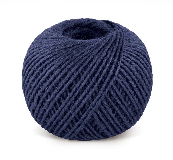 Jutový motouz, špagát MODRÝ 2524/560, 200g, průměr 1,75mm, návin 130m
