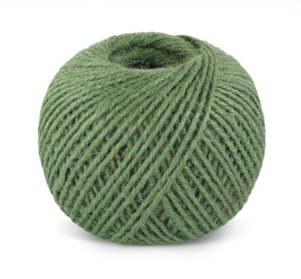 Jutový motouz, špagát ZELENÝ 2524/630, 200g, průměr 1,75mm, návin 130m