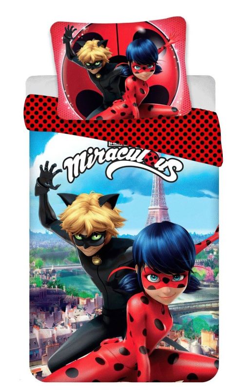 Dětské povlečení KOUZELNÁ BERUŠKA MIRACULOUS 015, červené, bavlna hladká, 140x200cm + 70x90cm 