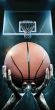 Sportovní plážová osuška BASKETBALL, tmavě modrá, froté, 70x140cm