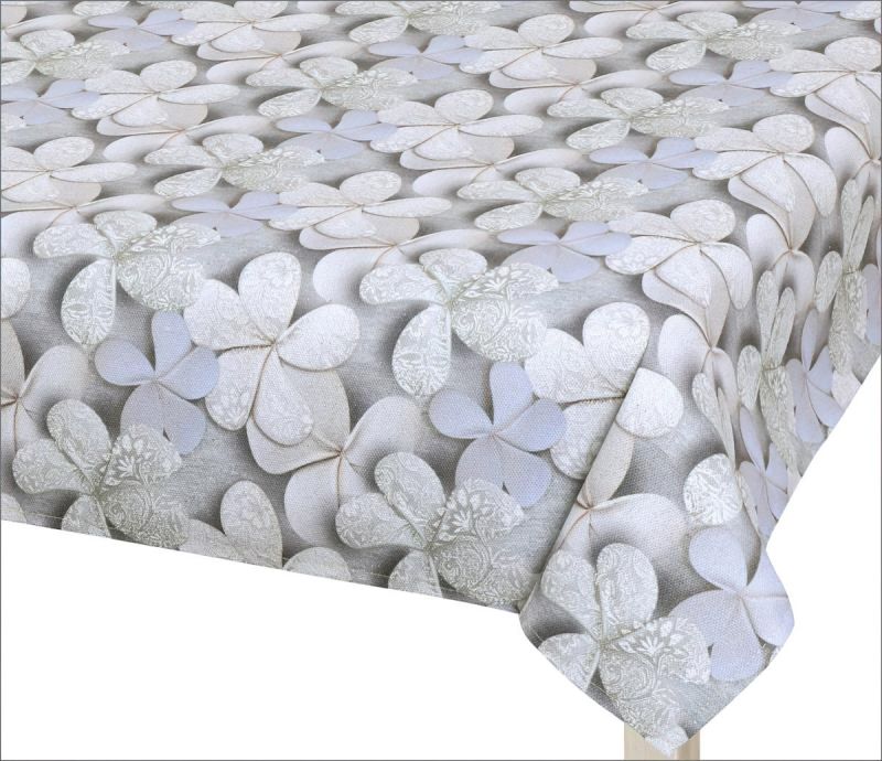 Kuchyňský ubrus DITA 401, ŠEDÝ KVĚT, 120x160cm (obdélník)