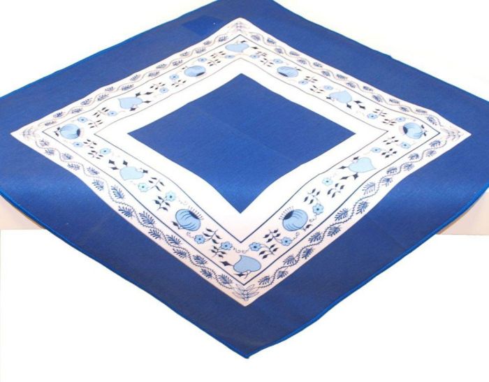 Kuchyňský ubrus / prostírka CIBULÁK, modrobílý, 40x40cm (čtverec)