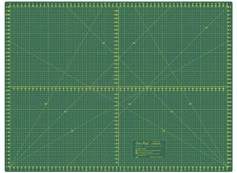 Řezací podložka na látky, patchwork DONWEI DW-12122, samosvorná, zelená, 60x45cm, vel. M , tloušťka 3mm
