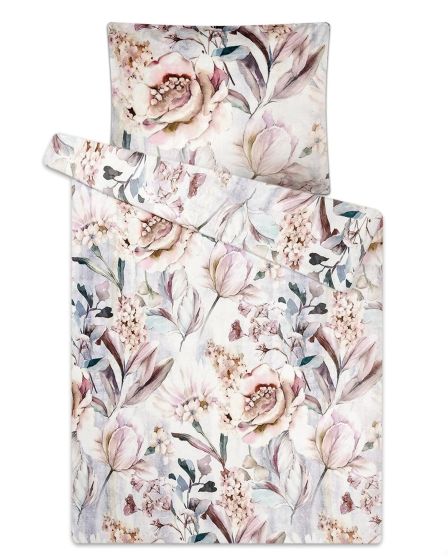 Povlečení NATALI mikroflanel, sladce růžové květiny 140x200cm + 70x90cm