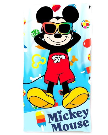 Dětská plážová osuška MICKEY MOUSE POHODA, světle modrá, froté, 70x140cm