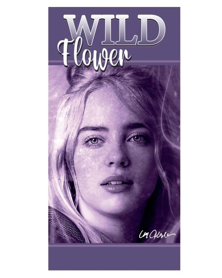 Dětská plážová osuška BILLIE EILISH, fialová, froté, 70x140cm