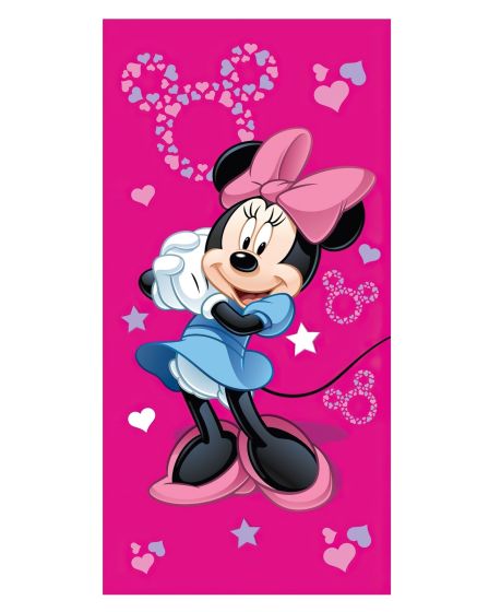 Dětská plážová osuška MINNIE PINK 05, růžová, froté, 70x140cm