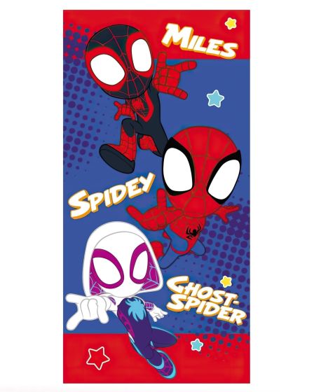 Dětská plážová osuška SPIDEY, modrá, froté, 70x140cm