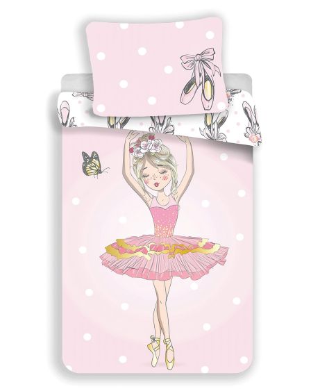 Dětské povlečení BALERÍNA, růžové, bavlna hladká, 140x200cm + 70x90cm 