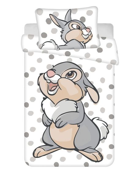 Dětské povlečení do postýlky DUPÍK DOTS BABY, zajíček na bílé, bavlna hladká, 100x135cm + 40x60cm