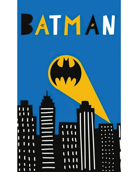 Dětský froté ručník BATMAN GOTHAM CITY, modrý 30x50cm