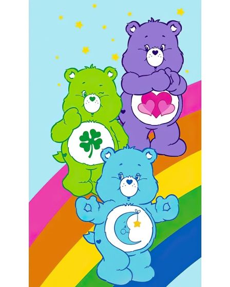 Dětský froté ručník MEDVÍDCI CARE BEARS, tyrkysový 30x50cm