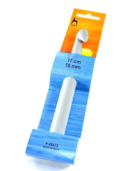 Háček na háčkování PONY, plastový 45672, velikost 15mm, délka 17cm