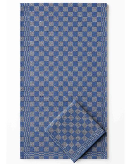 Keprový pracovní bavlněný ručník – modrý kostkovaný, 210 g/m², 50×90 cm – výhodná cena