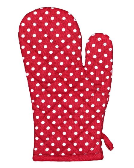 Kuchyňská chňapka ROMANTIC, bílé puntíky na červené, 28x18cm