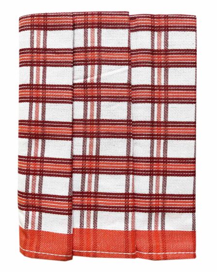 Kuchyňské utěrky EGYPTSKÁ BAVLNA 20, červené střední káro, 3 kusy, 50x70cm