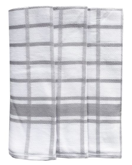 Kuchyňské utěrky EGYPTSKÁ BAVLNA 60b, šedé káro, 3 kusy, 50x70cm