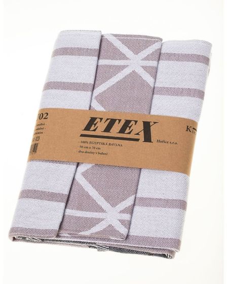Kuchyňské utěrky EGYPTSKÁ BAVLNA U02 DICE, béžová, 3 kusy, 50x70cm