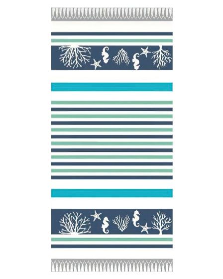 Plážová osuška DELTA, MOŘE PROUŽKY, modrá, froté, 90x170cm