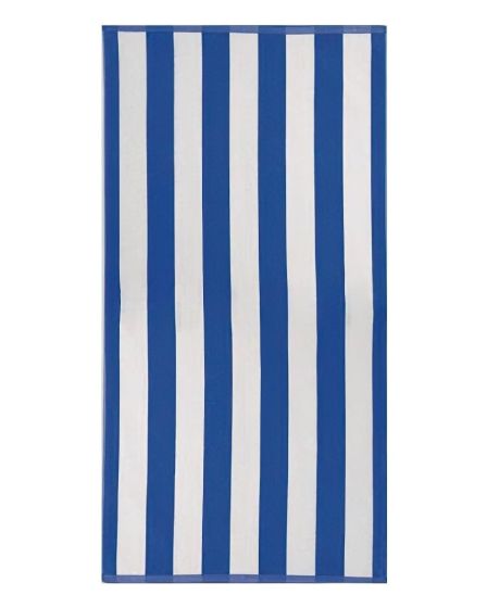 Plážová osuška KABANA, modré pruhy, froté, 90x170cm