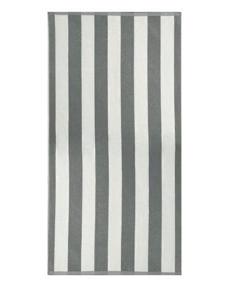 Plážová osuška KABANA, šedé pruhy, froté, 90x170cm