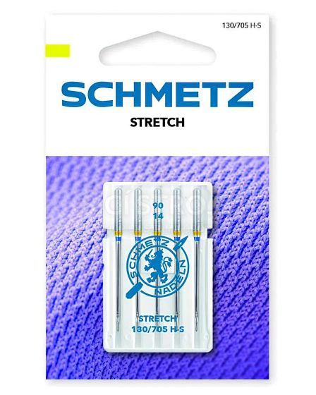 Strojové jehly SCHMETZ 130/705 H-S VDS 90 STRETCH,  jehly na elastické látky, balení 5 kusů