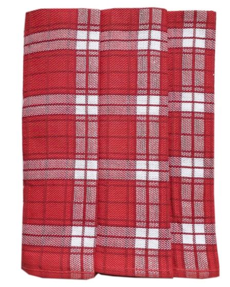 Kuchyňské utěrky EGYPTSKÁ BAVLNA 86, červené káro, 3 kusy, 50x70cm