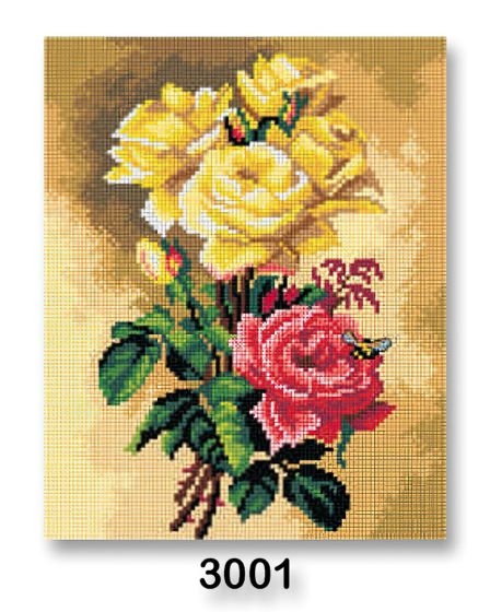 Vyšívací předloha, obrázek na vyšívání 70240/3001, růže, béžová, 24x30cm