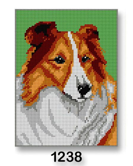 Vyšívací předloha, obrázek na vyšívání 70246/1238, kolie na zelené, 18x24cm